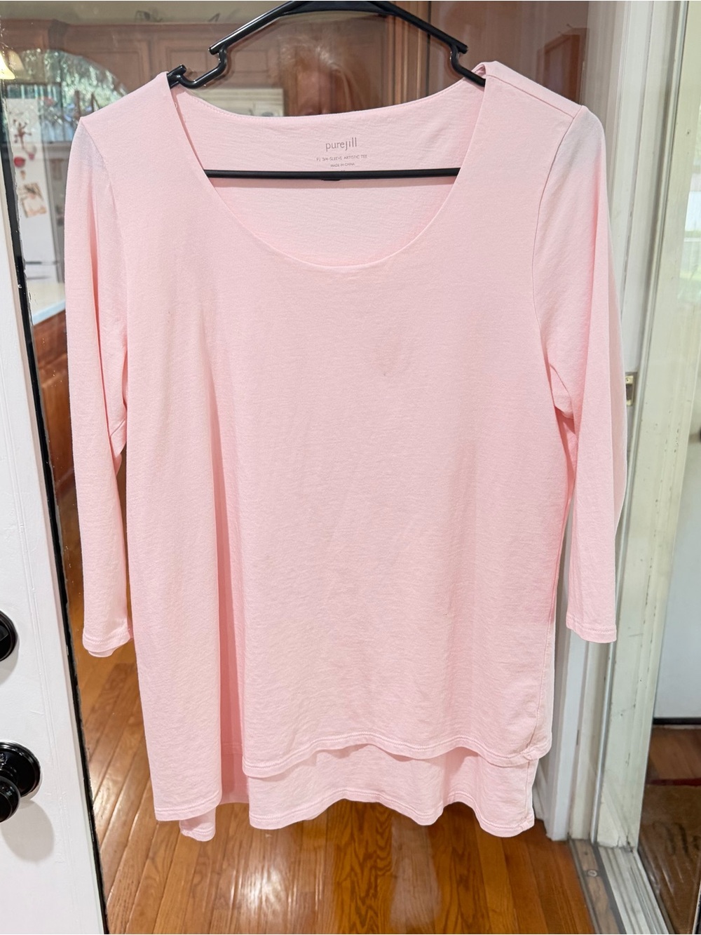 Women’s J Jill Pink Ballet Sleeve Layered Tunic Top Size Medium